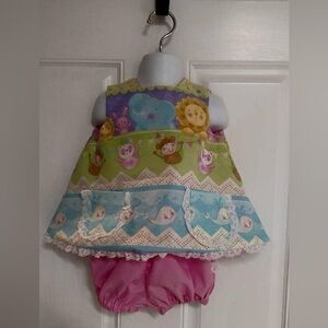 NWOT Custom sewn from 1972 Pattern size 1 lace animals swing top/bloomers